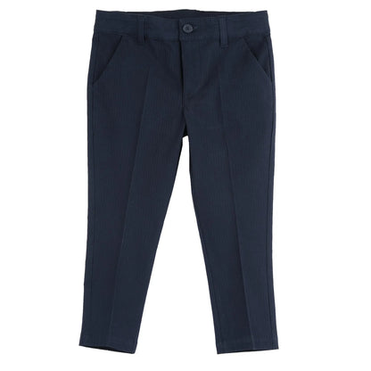 Boys Navy Blue Solid Trouser