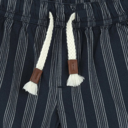 Boys Navy Blue Striped Shorts