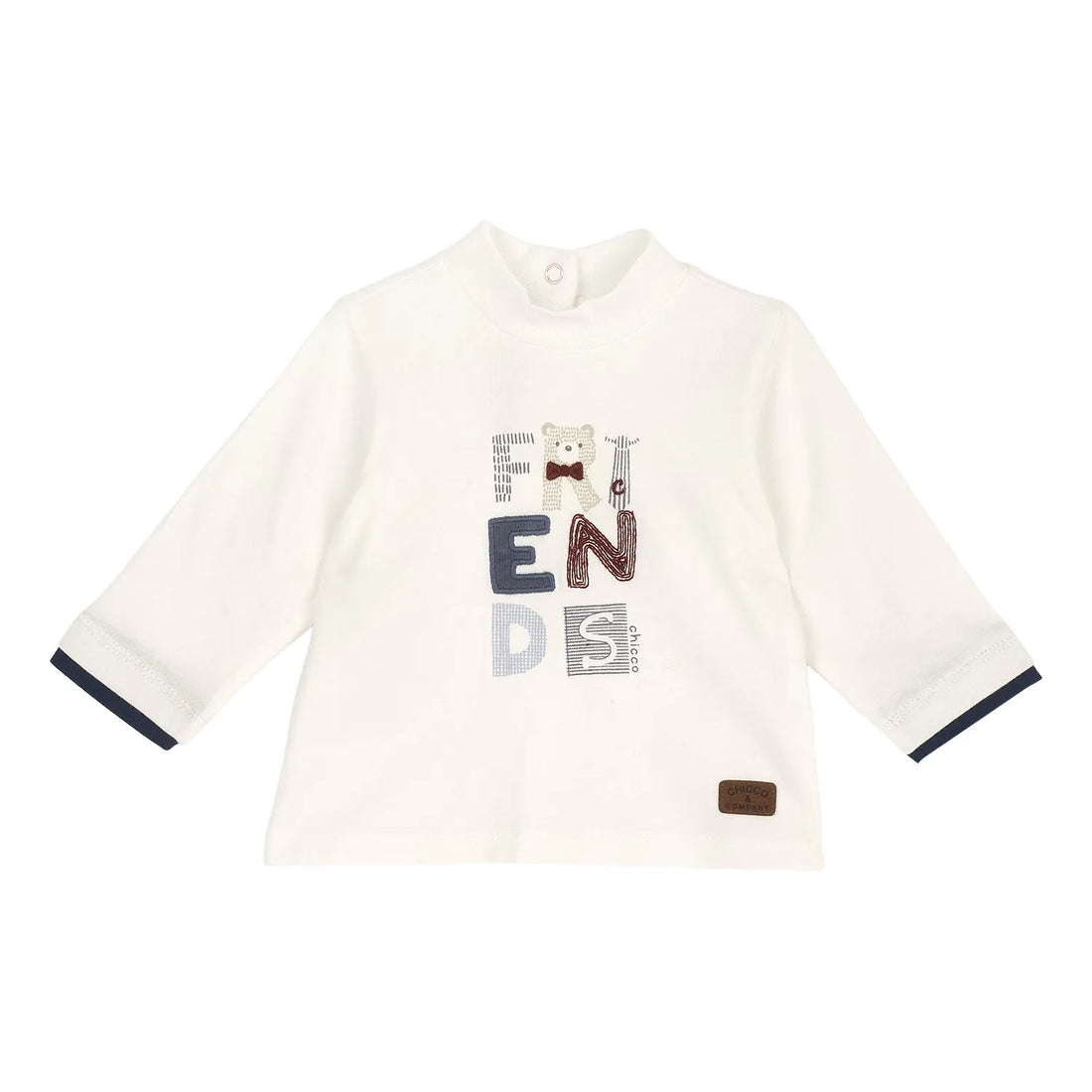 Boys Off White Embroidered Long Sleeve T-shirt