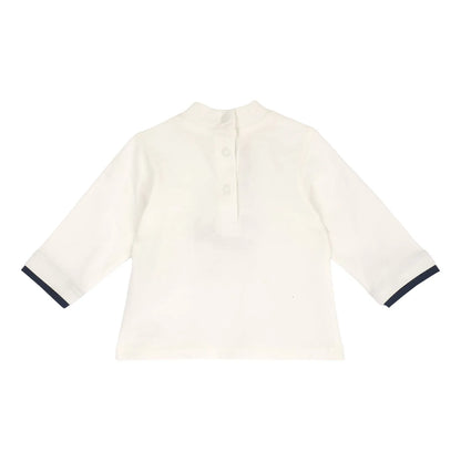 Boys Off White Embroidered Long Sleeve T-shirt