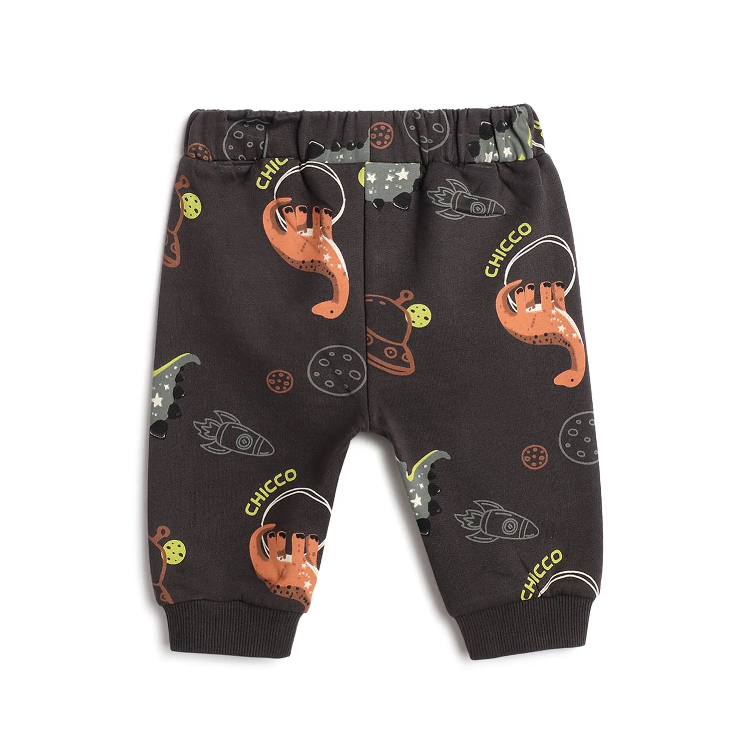 Boys Olive Green Printed Joggers