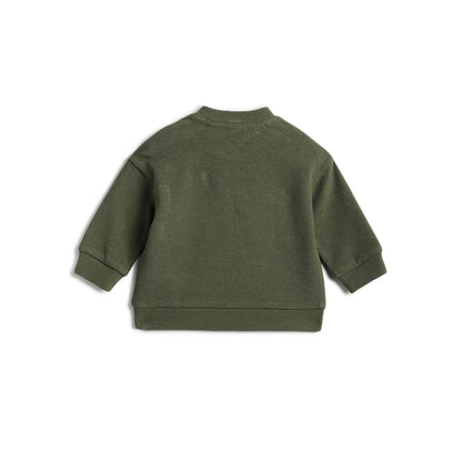 Boys Olive Green Sweatshirt with Beige Trousers