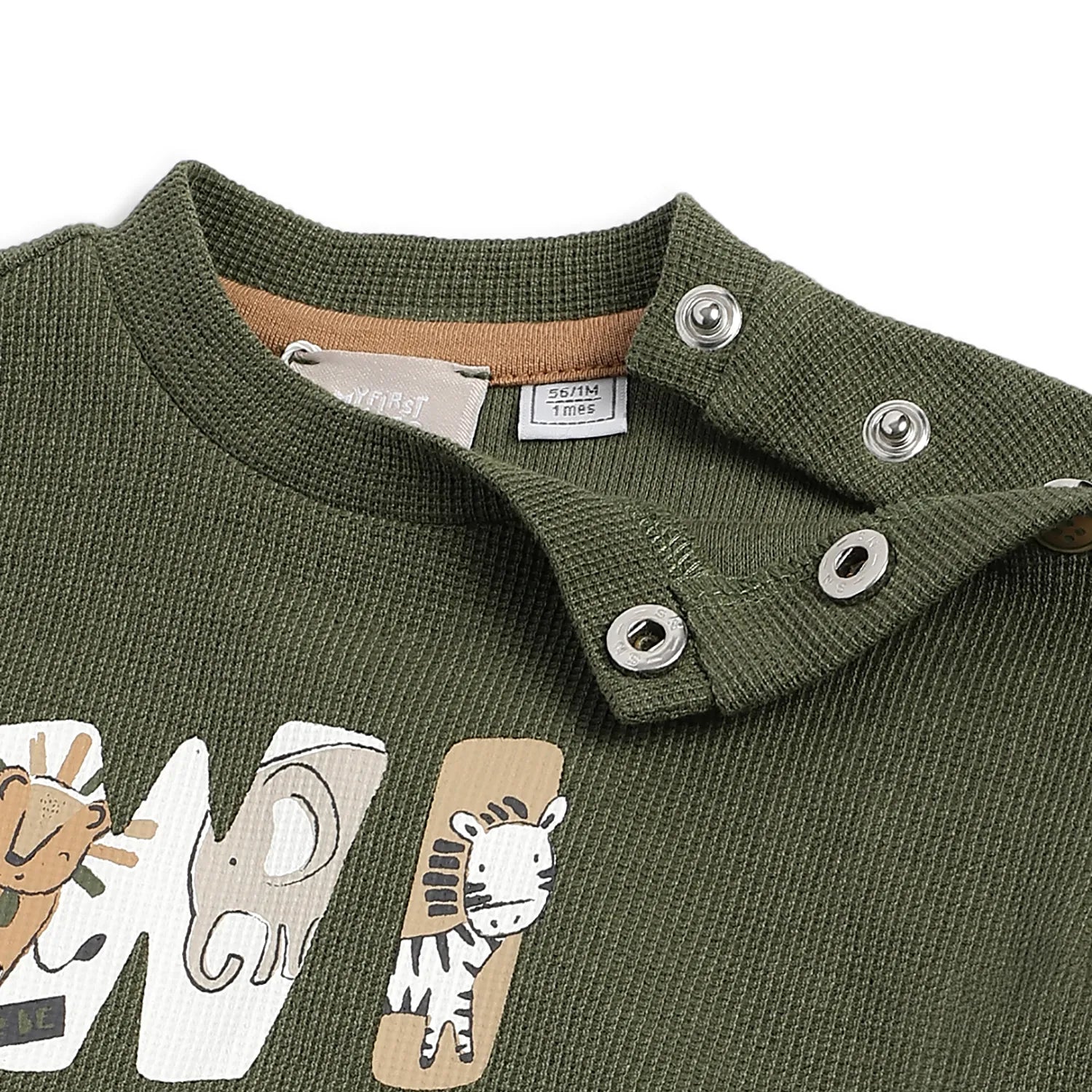Boys Olive Green Sweatshirt with Beige Trousers