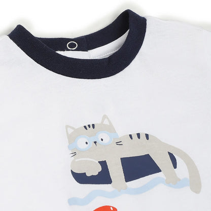 Boys Printed Cotton T-Shirt With Shorts