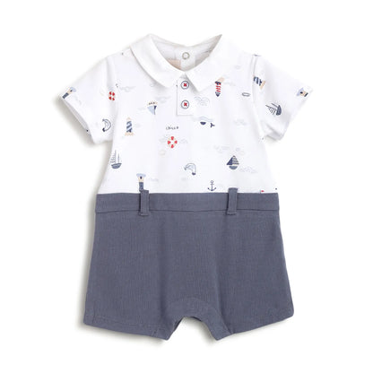 Boys Printed Short Sleeve Romper