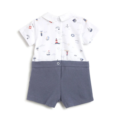 Boys Printed Short Sleeve Romper