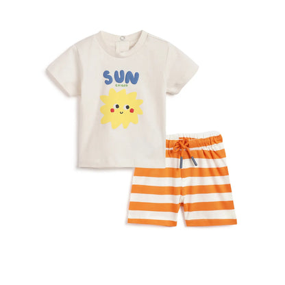 Boys Printed T-shirt With Shorts