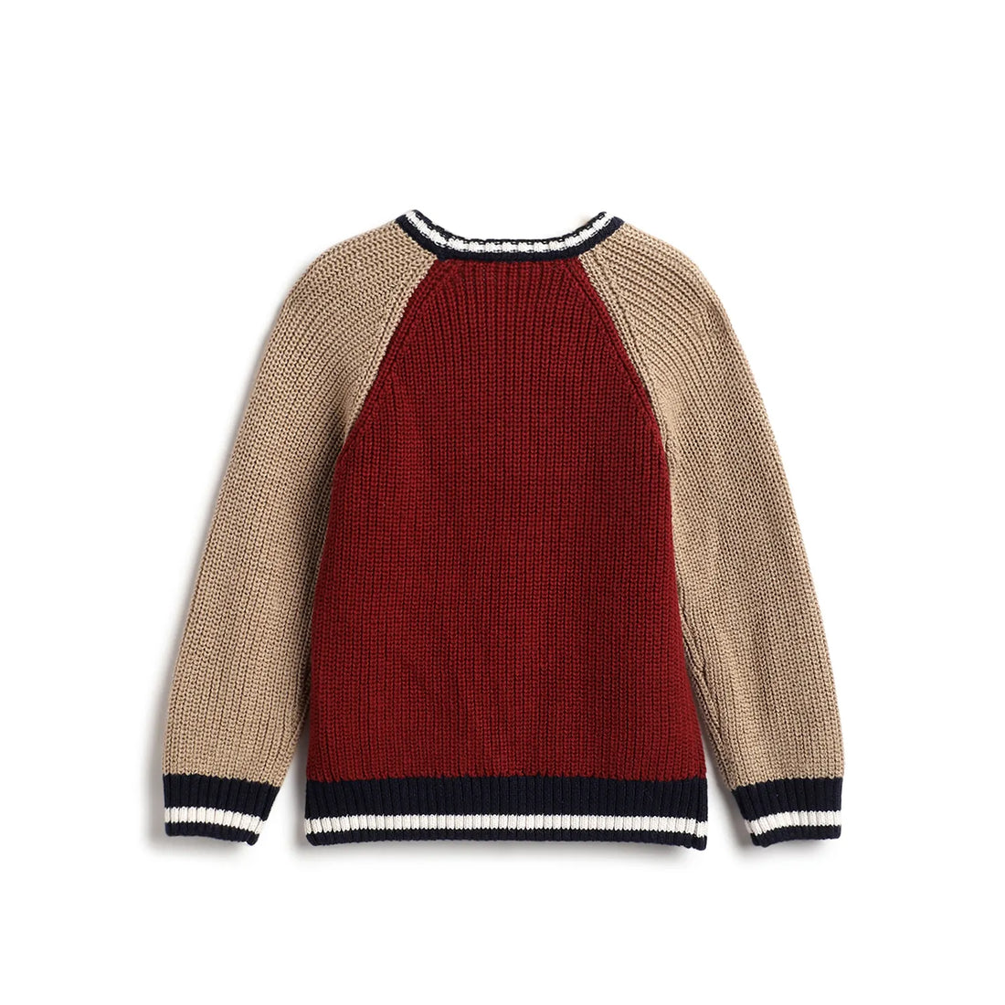Boys Red Colourblocked Pullover