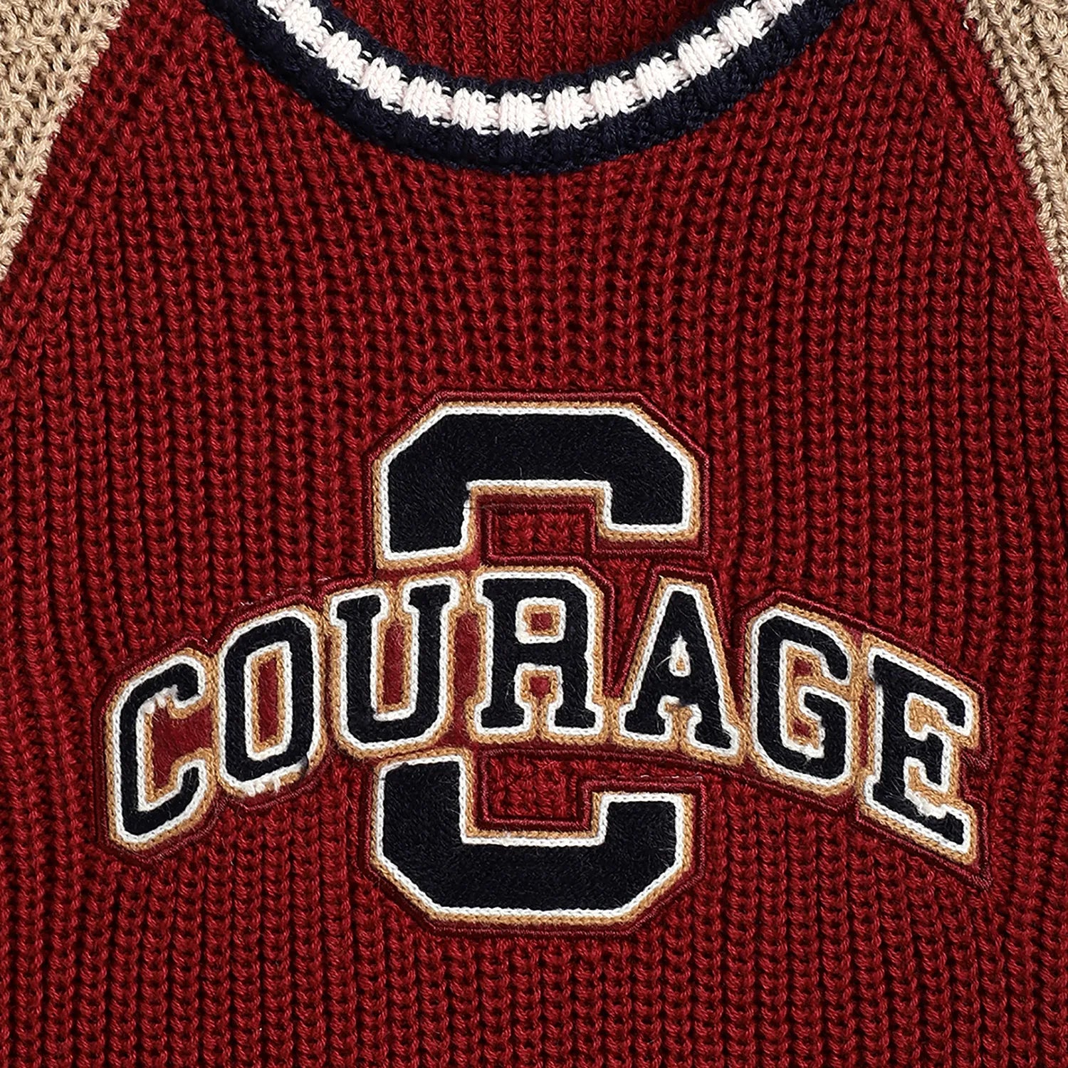 Boys Red Colourblocked Pullover