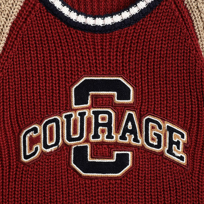 Boys Red Colourblocked Pullover