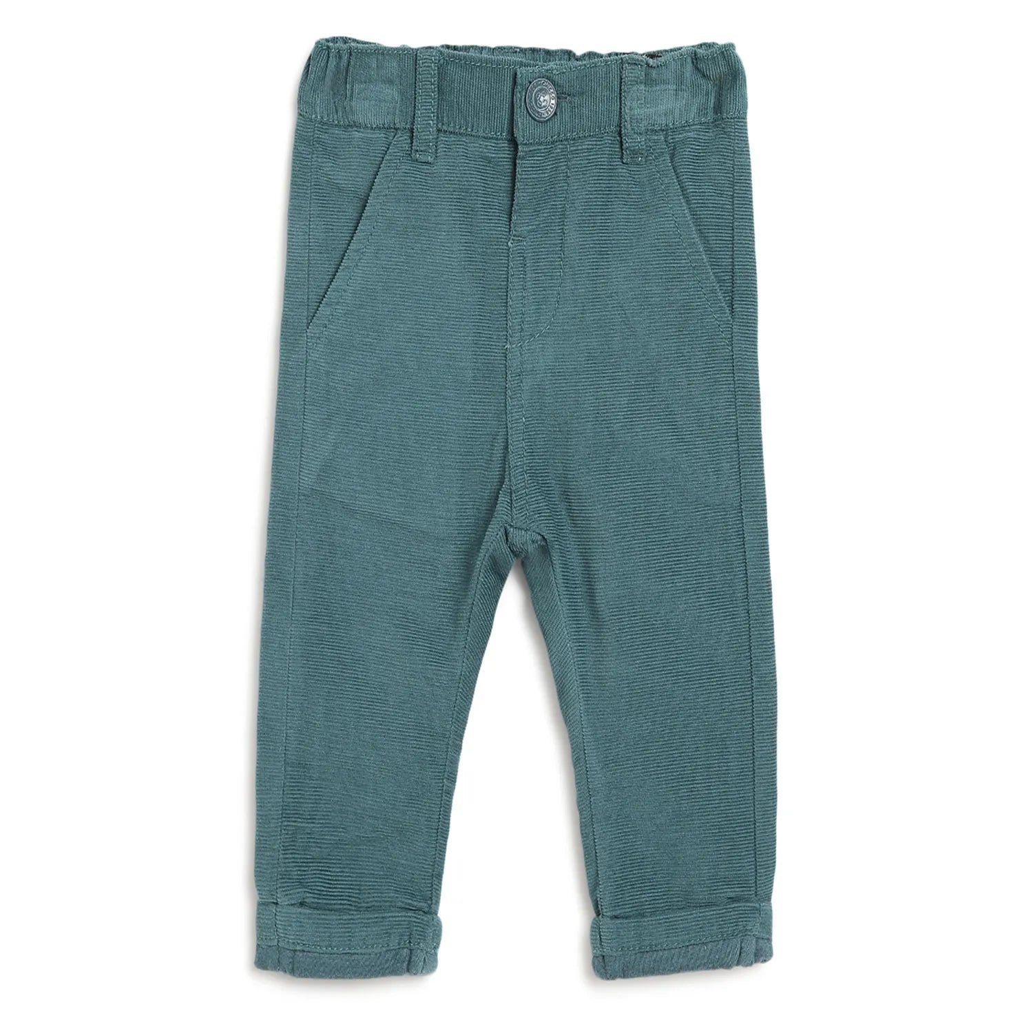 Boys Sea Green Mid-Rise Relaxed Fit Trousers