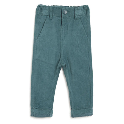 Boys Sea Green Mid-Rise Relaxed Fit Trousers