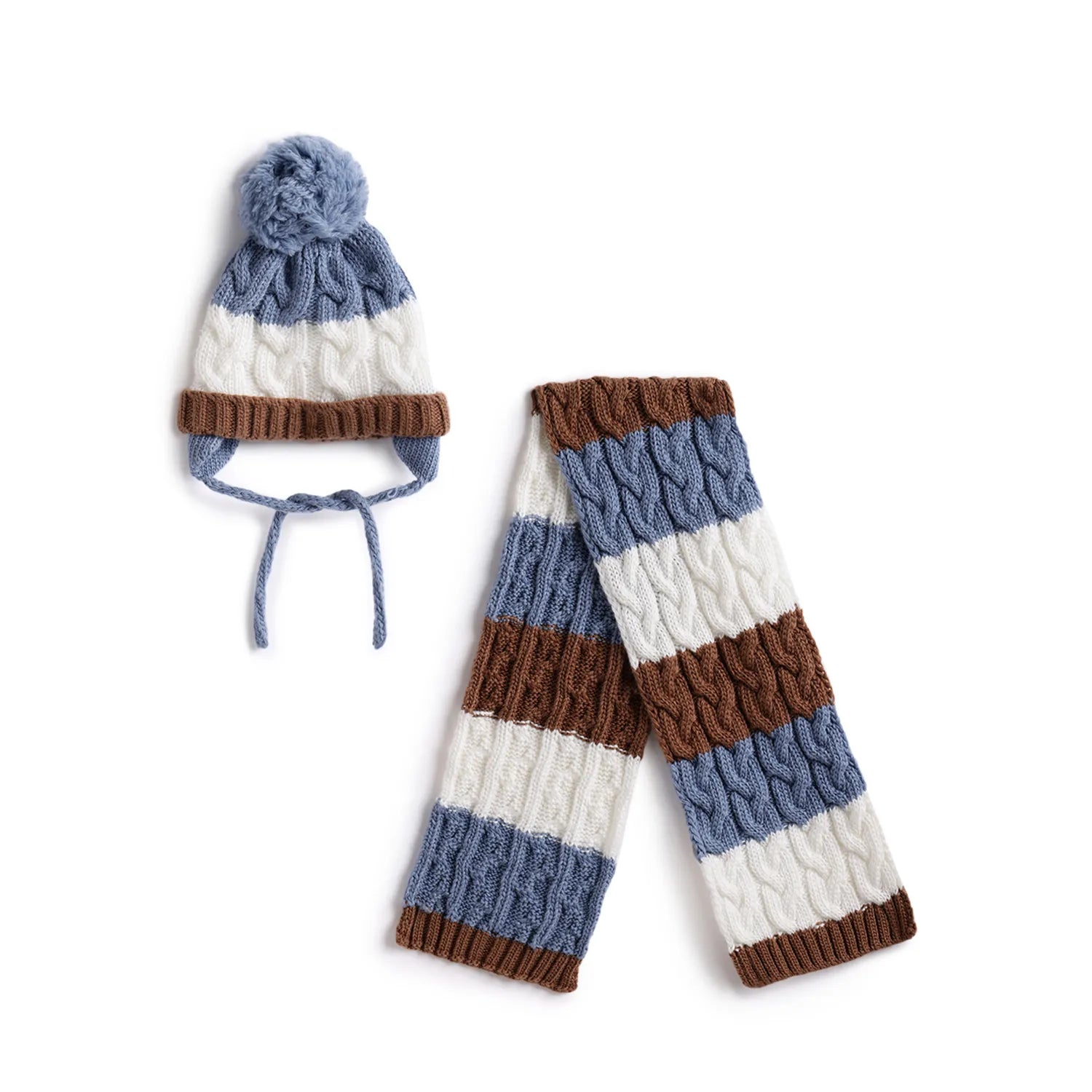 Boys Self Design Cap with scarf