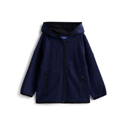 Boys Solid Hooded Cardigan