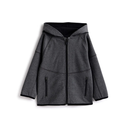 Boys Solid Hooded Cardigan