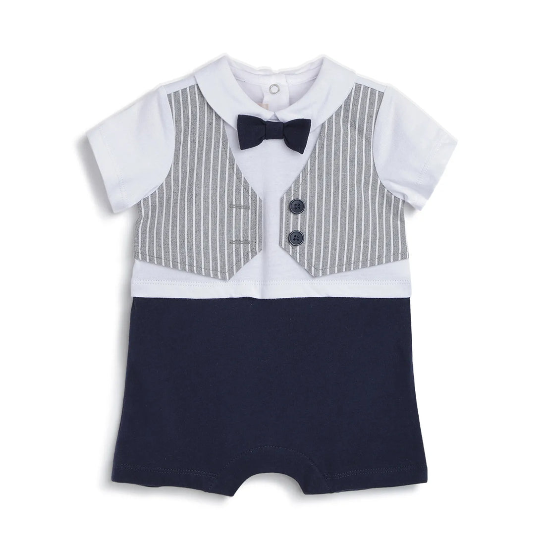Boys Striped Short Sleeve Romper