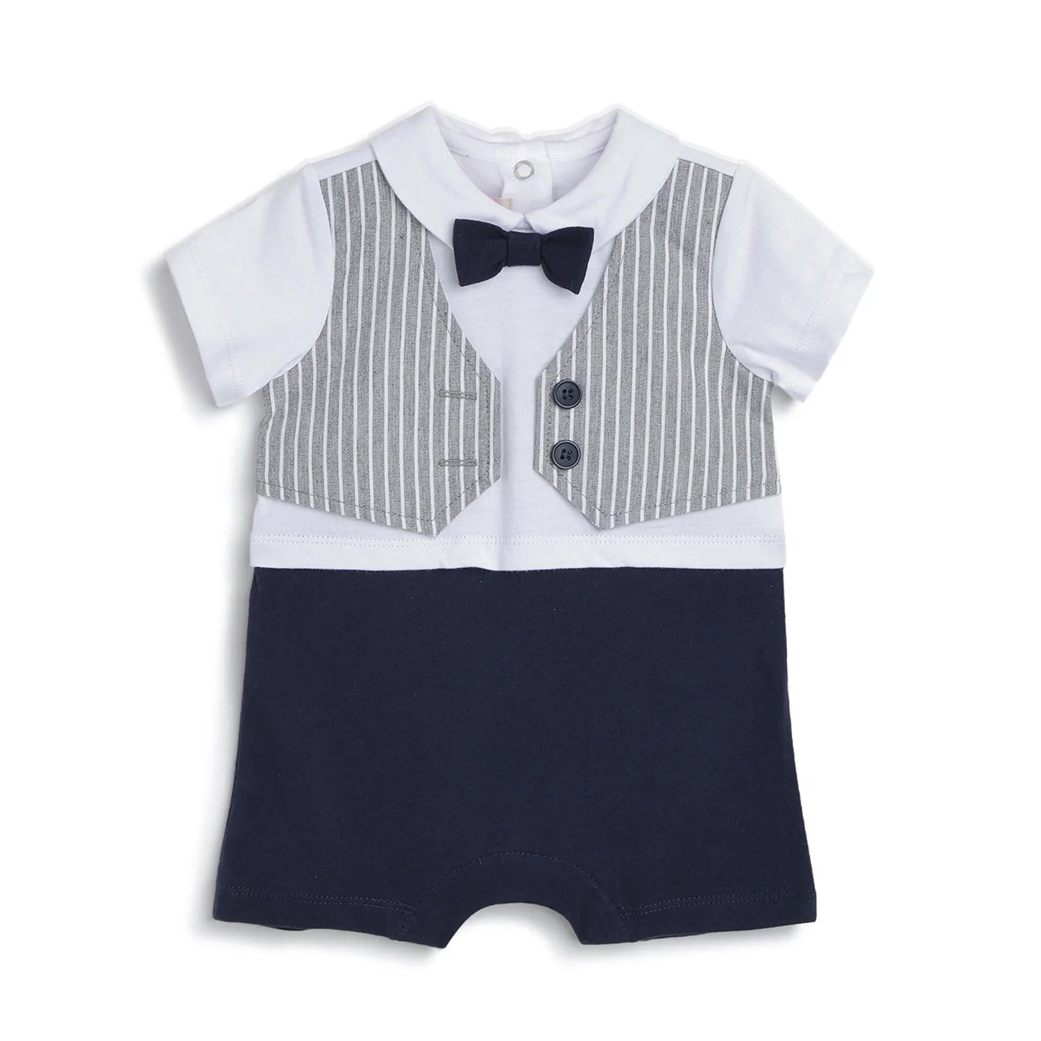 Boys Striped Short Sleeve Romper