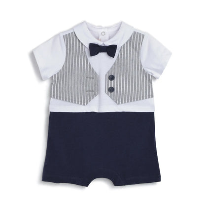 Boys Striped Short Sleeve Romper