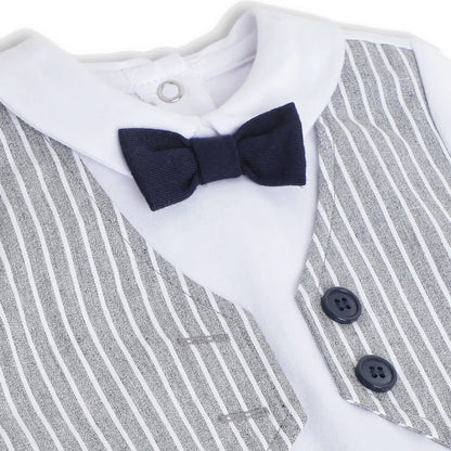 Boys Striped Short Sleeve Romper