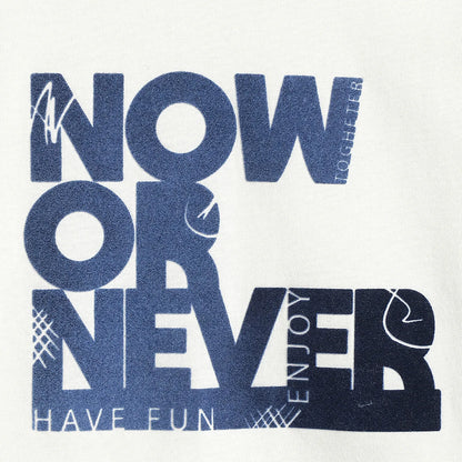 Boys White &amp; Blue Printed T-shirt