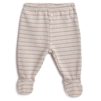 Boys White &amp; Beige Sweatshirt With Leggings