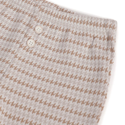 Boys White &amp; Beige Sweatshirt With Leggings