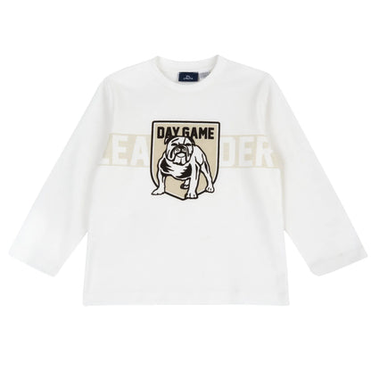 Boys White &amp; Black Graphic Printed Long Sleeve T-shirt