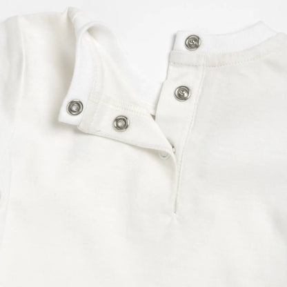 Boys White and Blue Applique T-Shirt with Shorts
