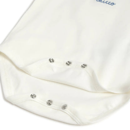 Boys White &amp; Blue Bodysuit with Dungaree