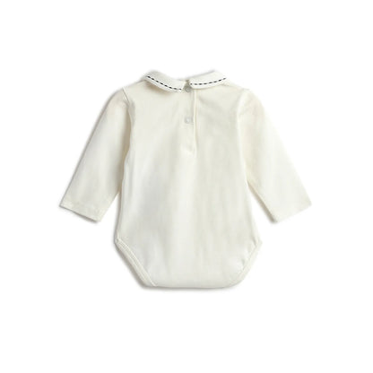 Boys White &amp; Blue Checked Bodysuit with Dungaree