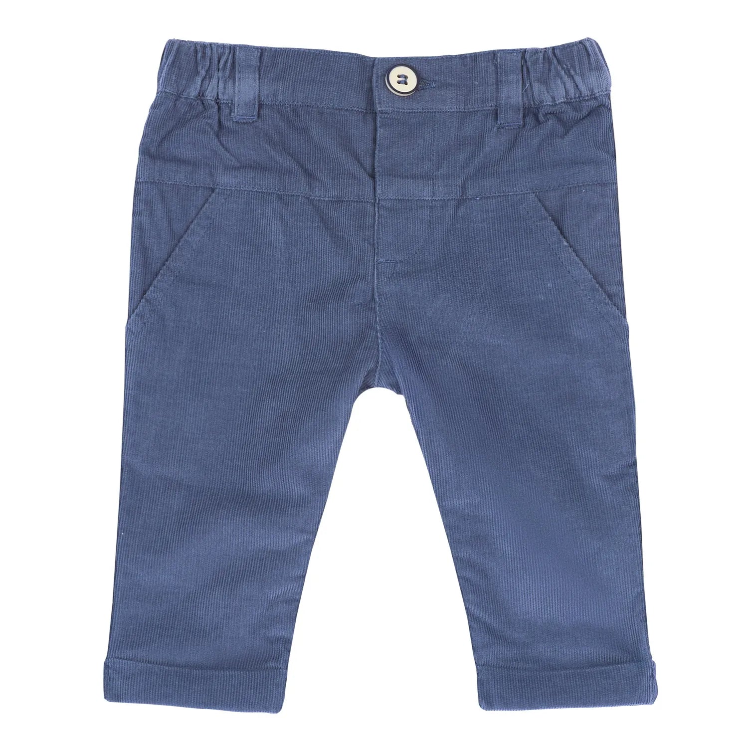 Boys White &amp; Blue Corduroy T-shirt with Trouser