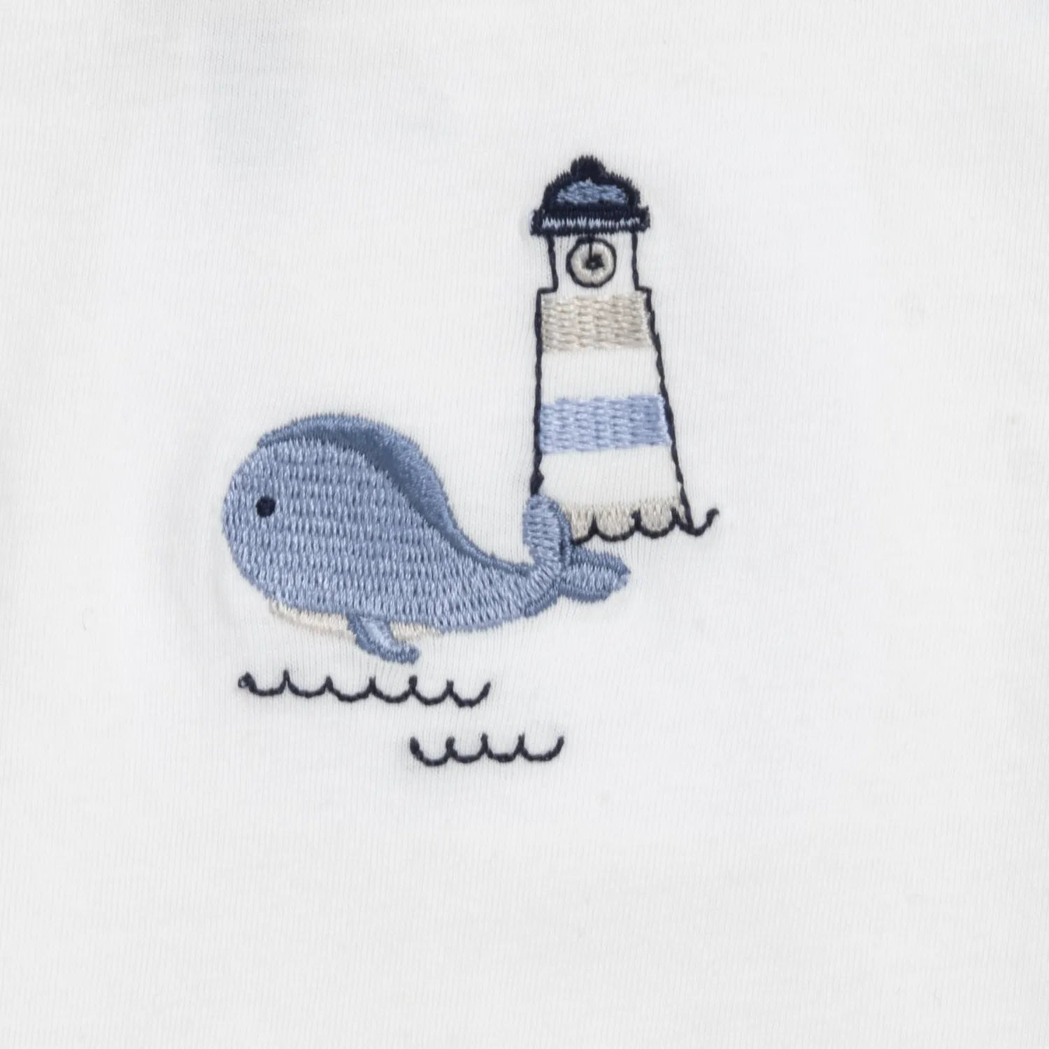 Boys White and Blue Embroidered T-shirt