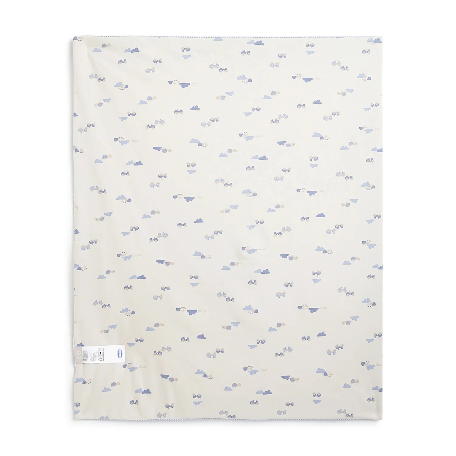 Boys White &amp; Blue Pram Blanket