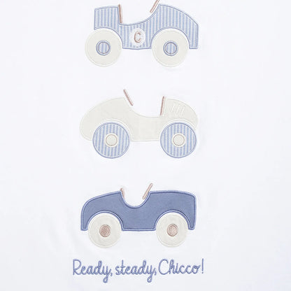 Boys White &amp; Blue Pram Blanket