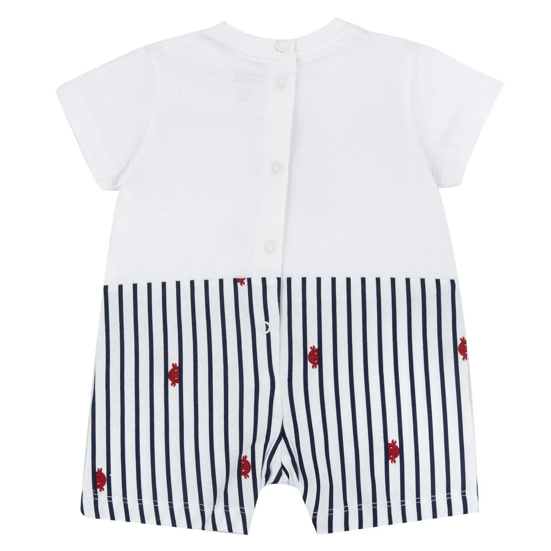 Boys White and Blue Printed Romper