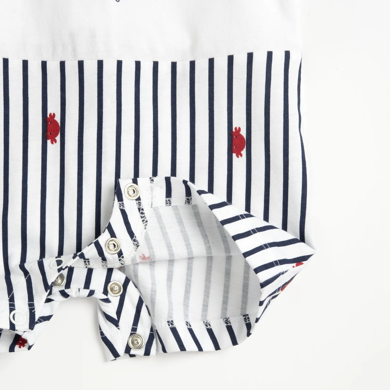 Boys White and Blue Printed Romper