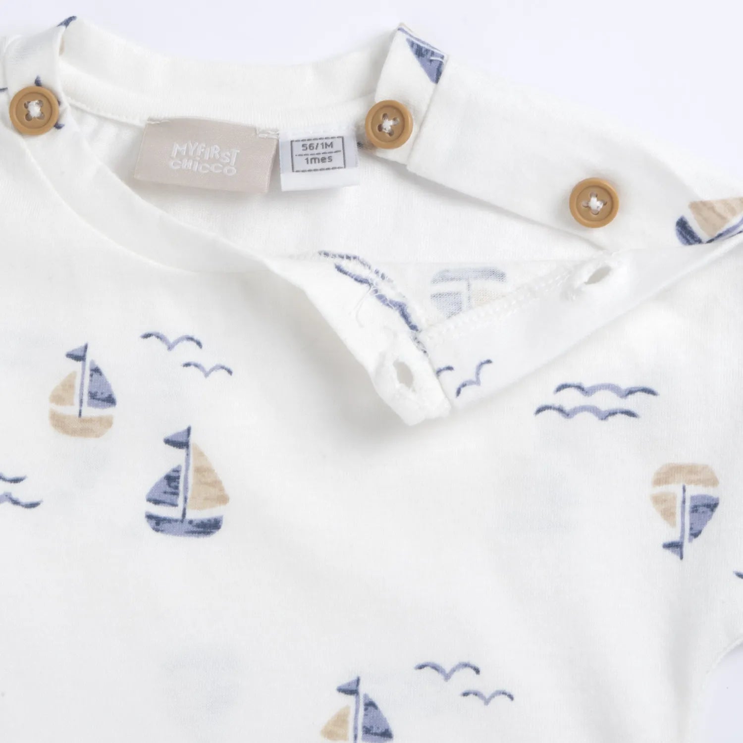Boys White and Blue Printed T-Shirt with Shorts