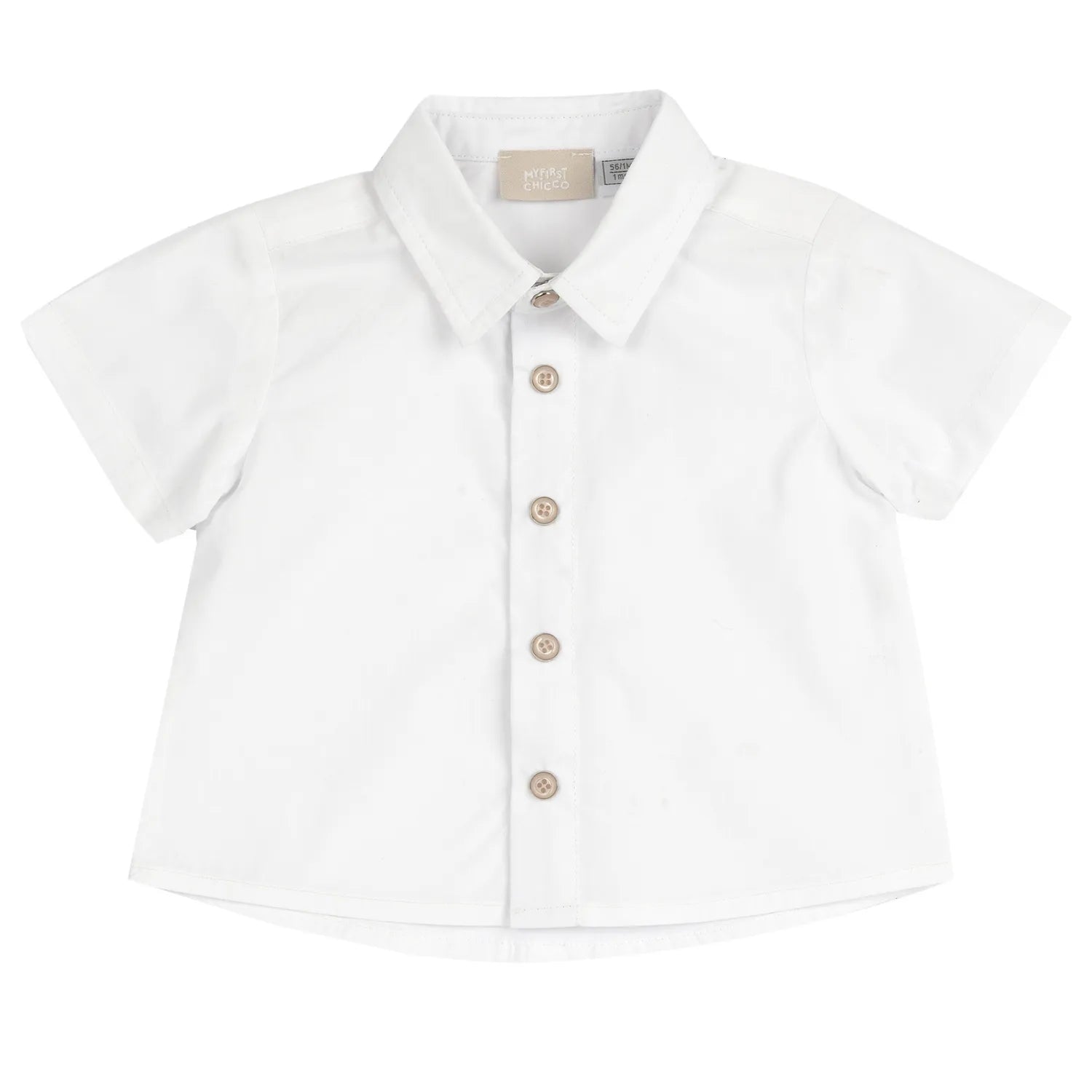 Boys White and Blue Solid Shirt with Shorts