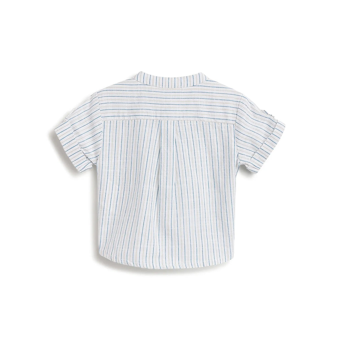 Boys White and Blue Striped Shirt