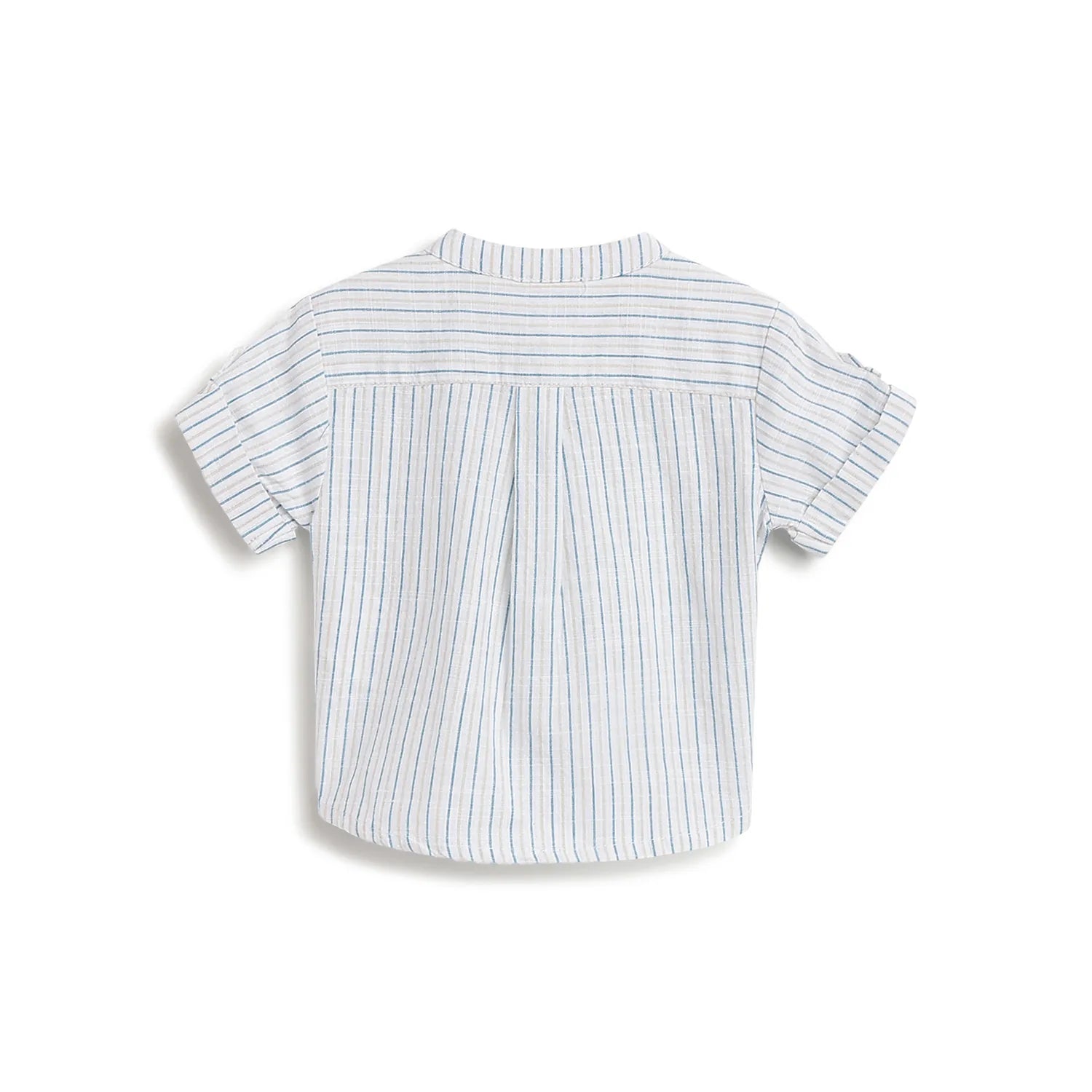 Boys White and Blue Striped Shirt