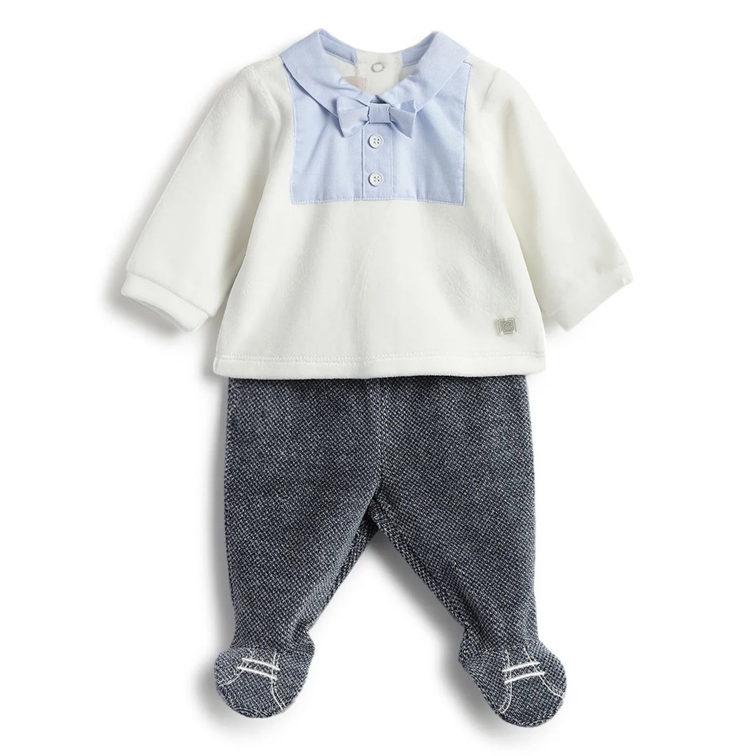 Boys White &amp; Blue Sweatshirt With Leggings
