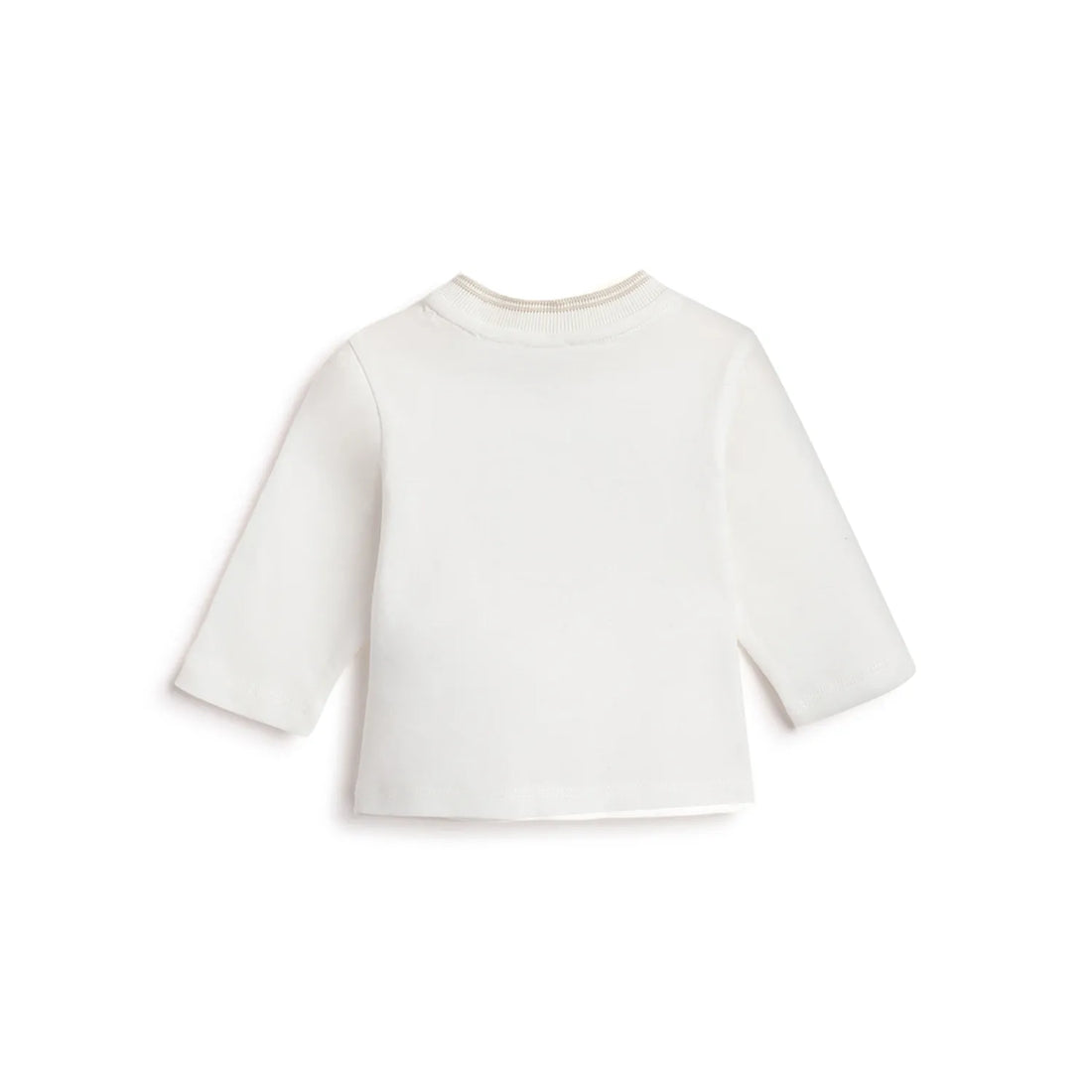 Boys White &amp; Brown Cotton T-shirt With Trousers