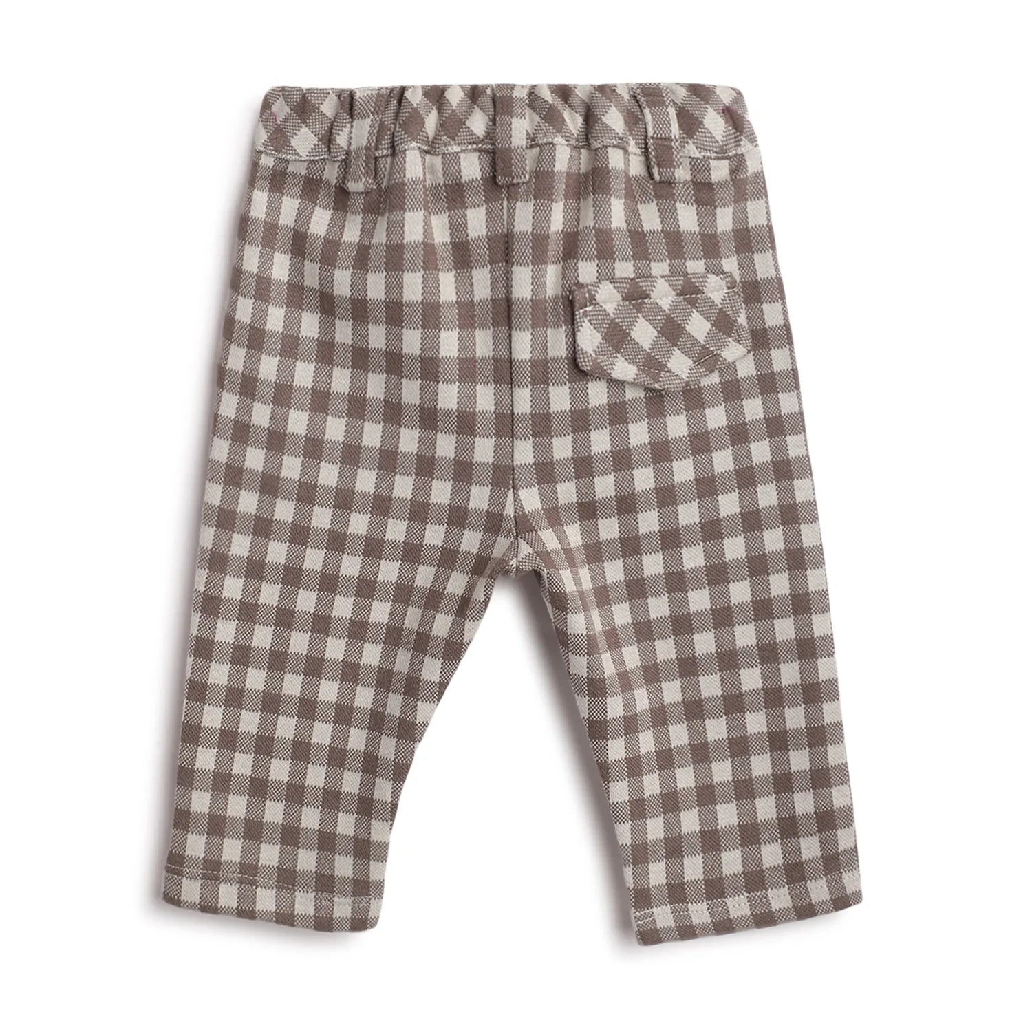 Boys White &amp; Brown Cotton T-shirt With Trousers