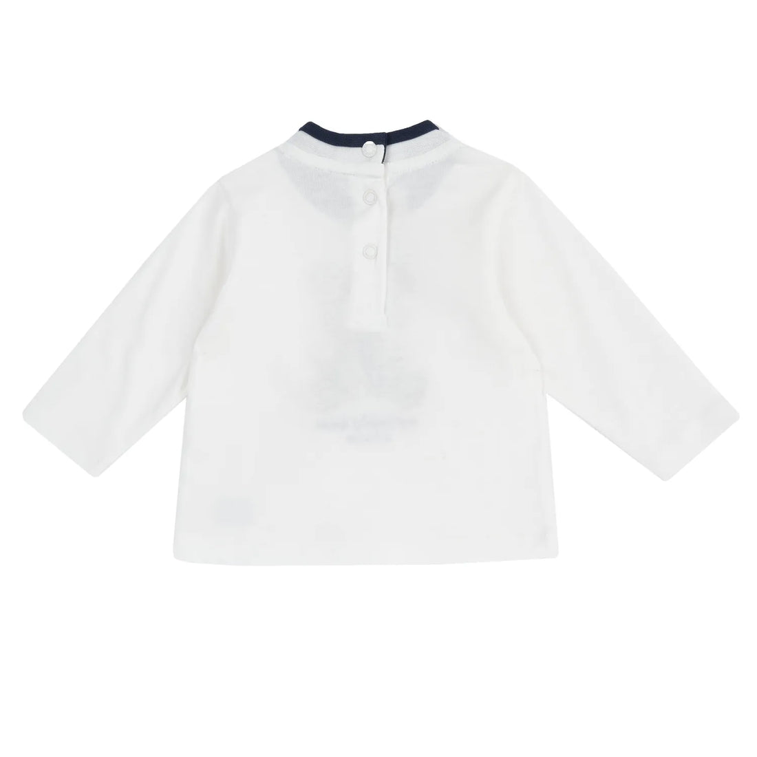 Boys White &amp; Brown Embroidered Long Sleeve T-shirt