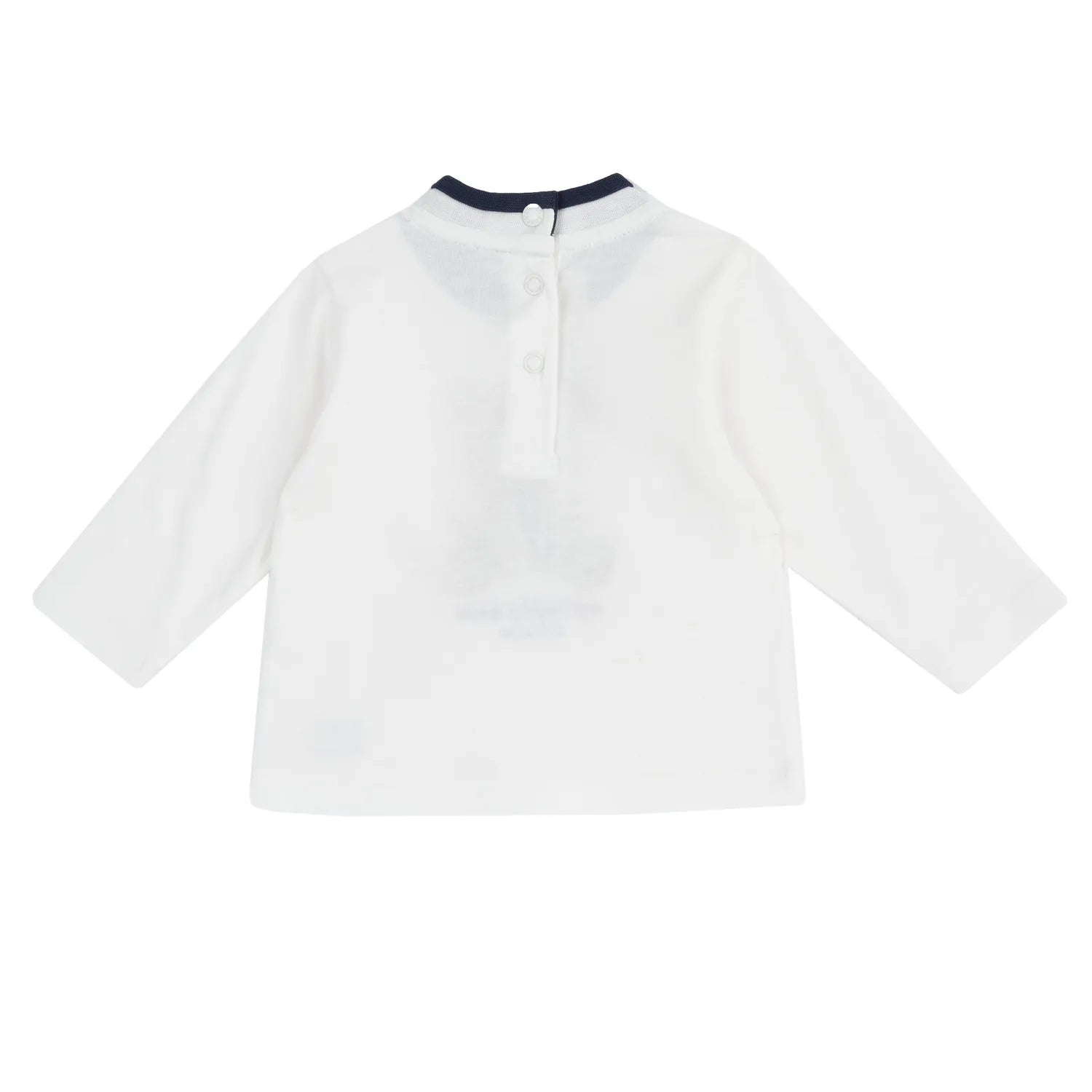 Boys White &amp; Brown Embroidered Long Sleeve T-shirt