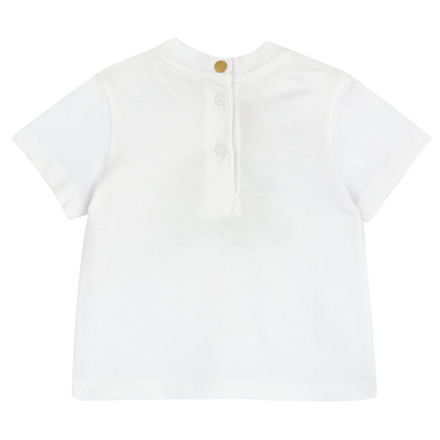 Boys White and Green Animal Printed T-shirt