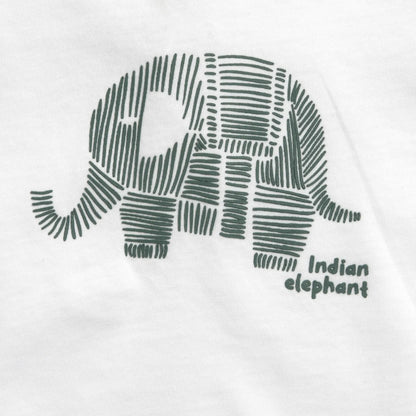 Boys White and Green Animal Printed T-shirt