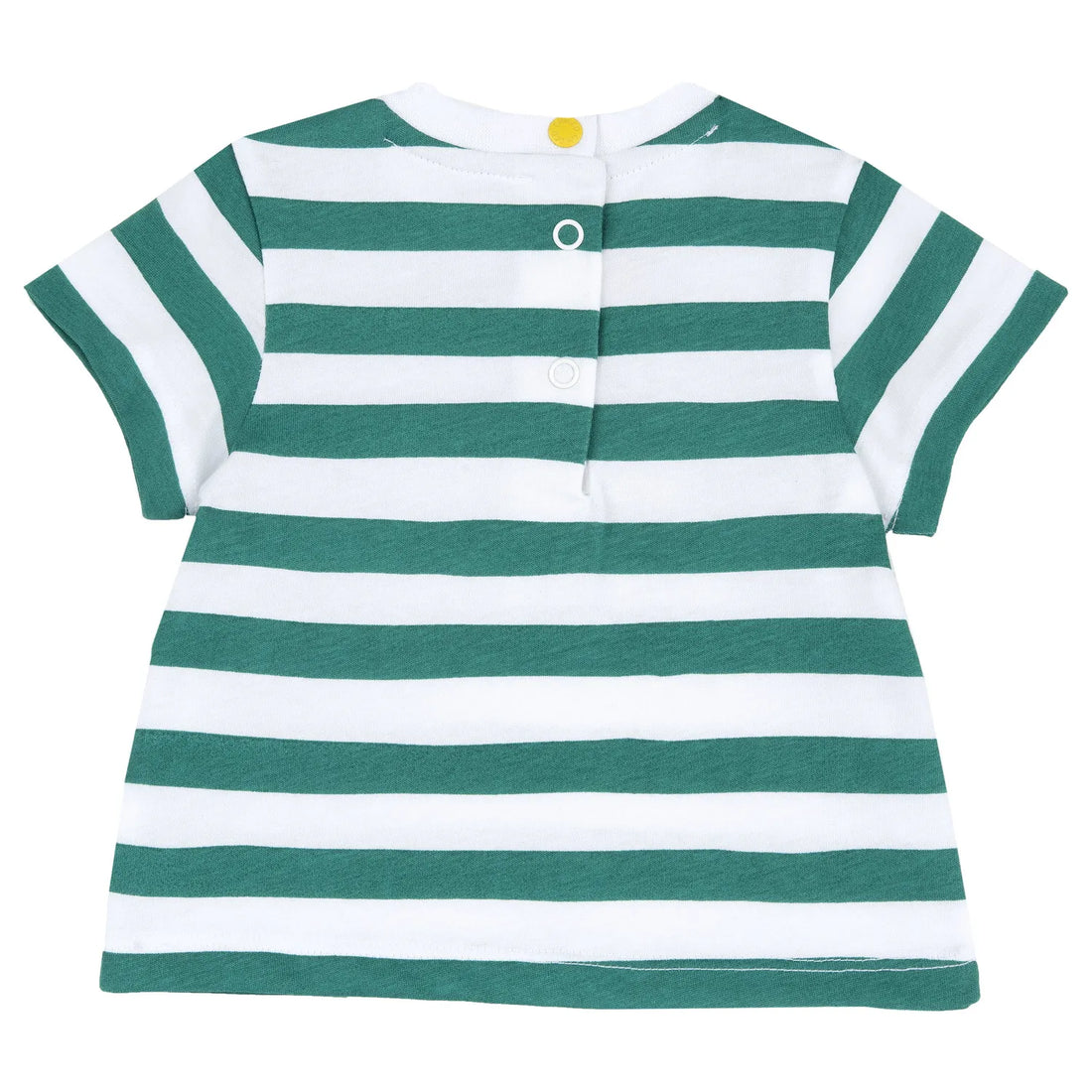 Boys White and Green Striped T-shirt