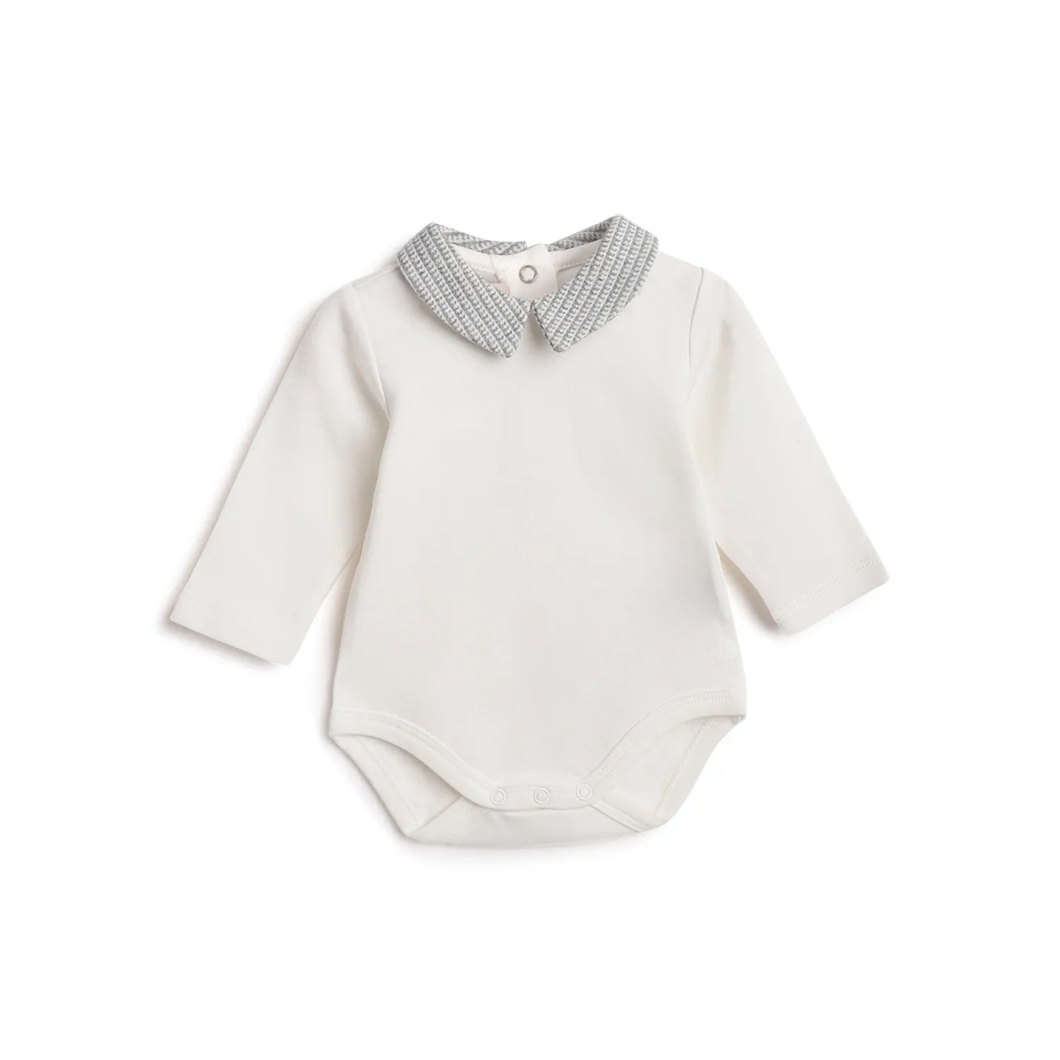 Boys White &amp; Grey Applique Bodysuit with Babysuit