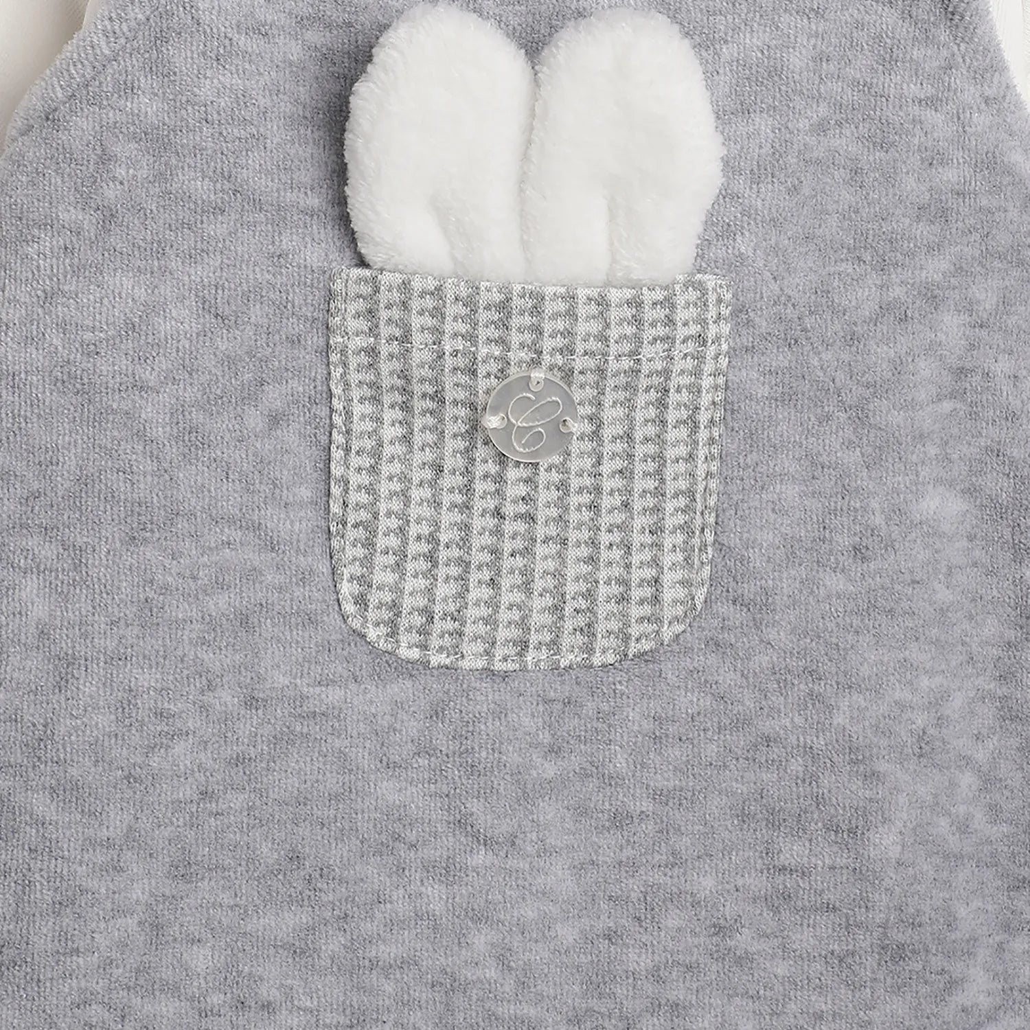 Boys White &amp; Grey Applique Bodysuit with Babysuit
